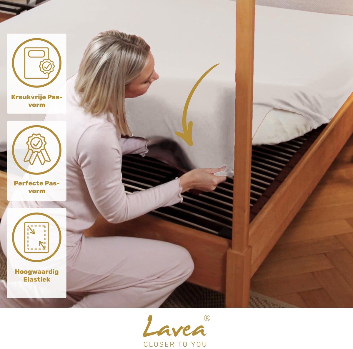 Omgoods - Fitted sheet 140x200 cm - 100% Katoen, Zacht en Ademend