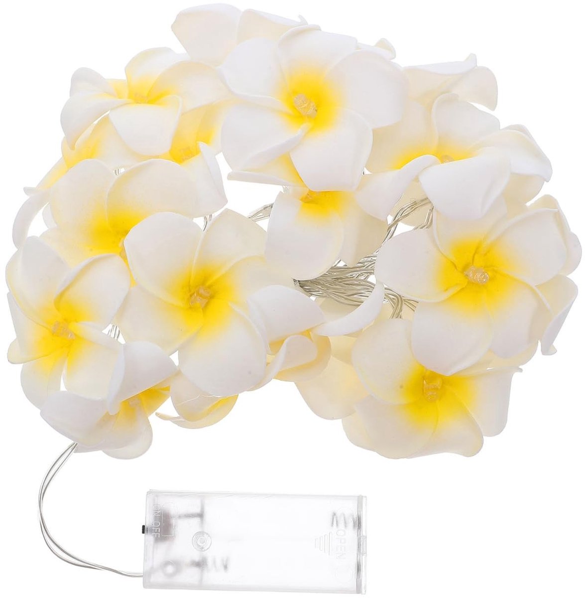 Omgoods - LED Frangipani Flower String Lights - 20 LED Warm White Fairy Lights