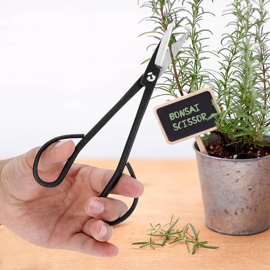 Tuin Bonsai Schaar - Snoeigereedschap Planten - Precisie Snoeien - Roestvrij Staal - 190 mm - Zwart — afbeelding 3