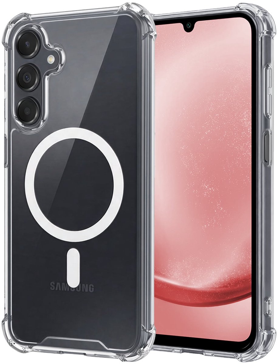 Hoesje - Geschikt voor Samsung Galaxy A25 - Magsafe Compatible - Sterk & Shockproof - Back Cover - Shock Proof Case - Telefoon Hoes Shockproof - Transparant