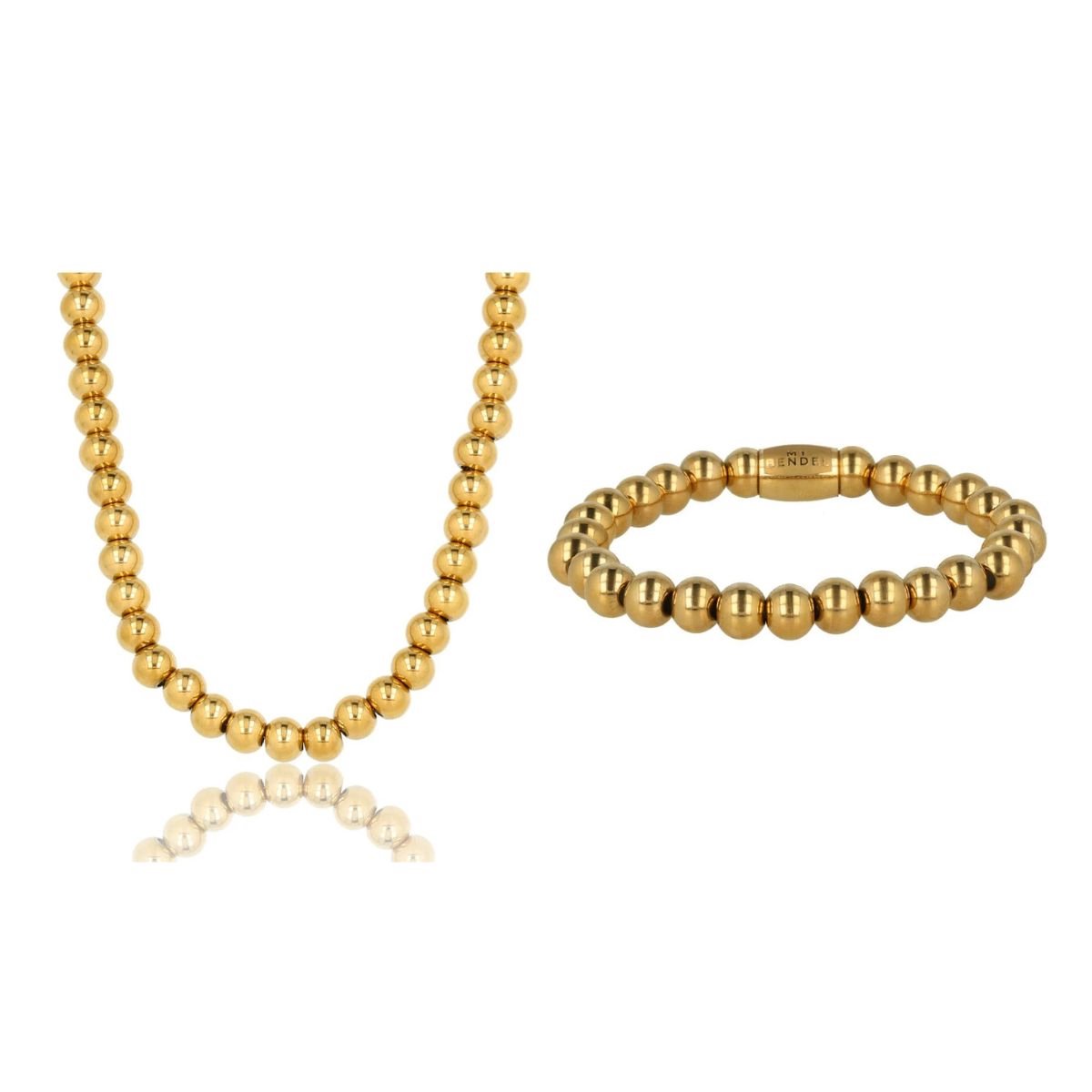 My Bendel - Sieraden Set Goudkleurige Kralen - met Luxe Cadeauverpakking | Sieraden Voor Dames