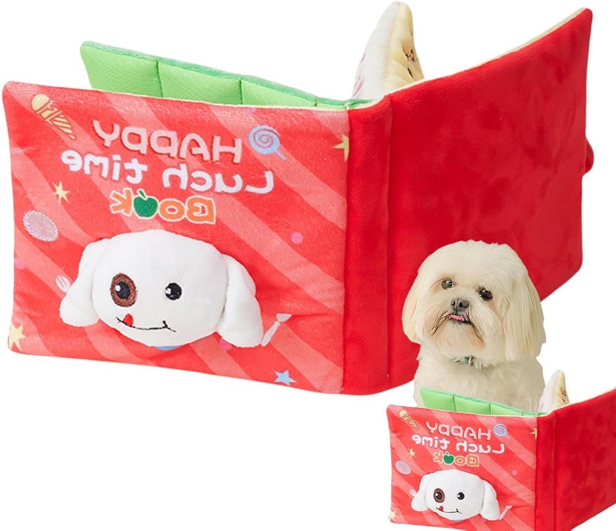 Honden Puzzelboek - Huisdier Speelgoed - Voedsel Zoeken - Interactief Ontwerp - 16 x 14 x 6 cm - Multicolor
