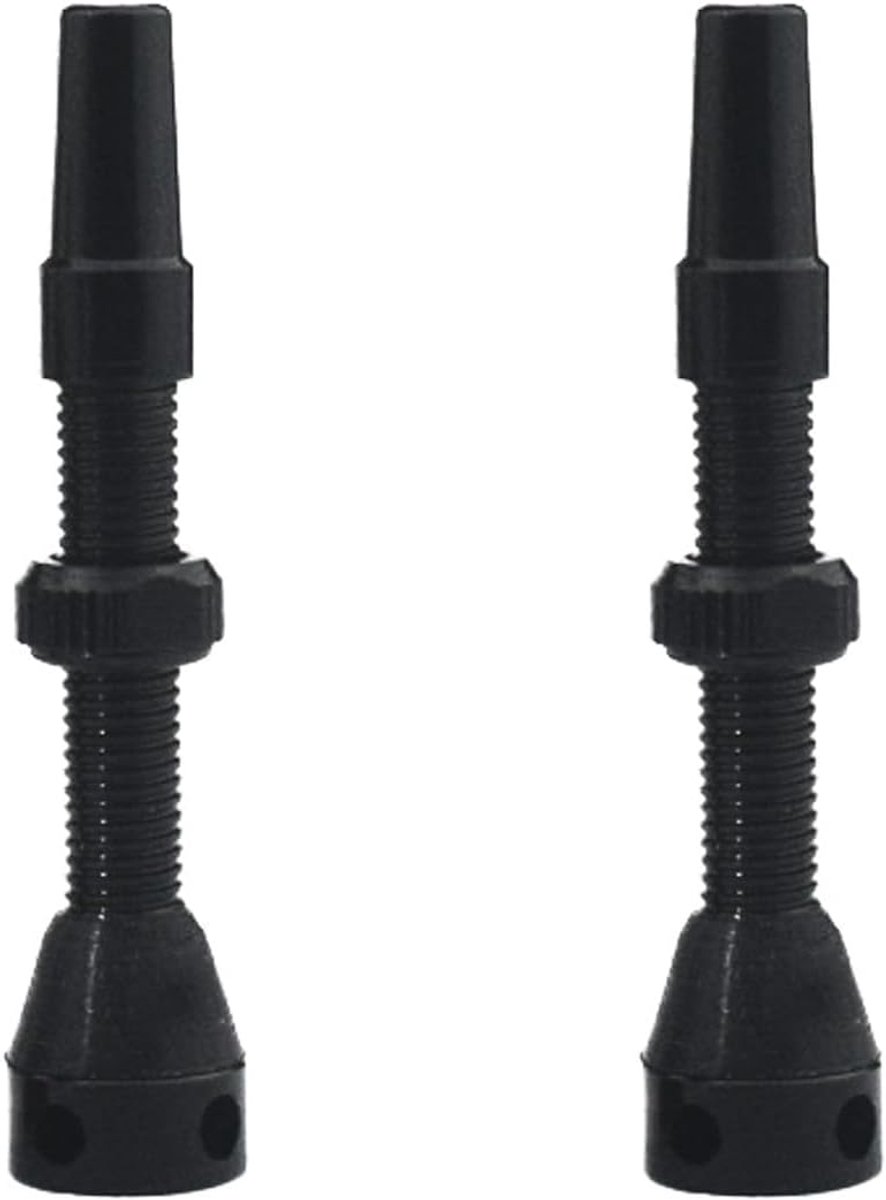 SnelShoppen - Tubeless Ventielset 44 mm, Zwart, Presta Ventielen voor Tubeless Banden, Aluminium Ventielen, Geanodiseerd, Super Licht voor Mountainbik