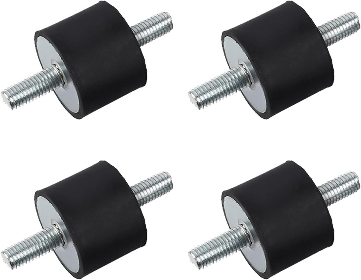 Anti-vibratie isolatorsteunen voor luchtcompressoren en motoren - 4 stuks M10 rubberen trillingsisolatoren, schokdempers en montagebeugels 40 x 30
