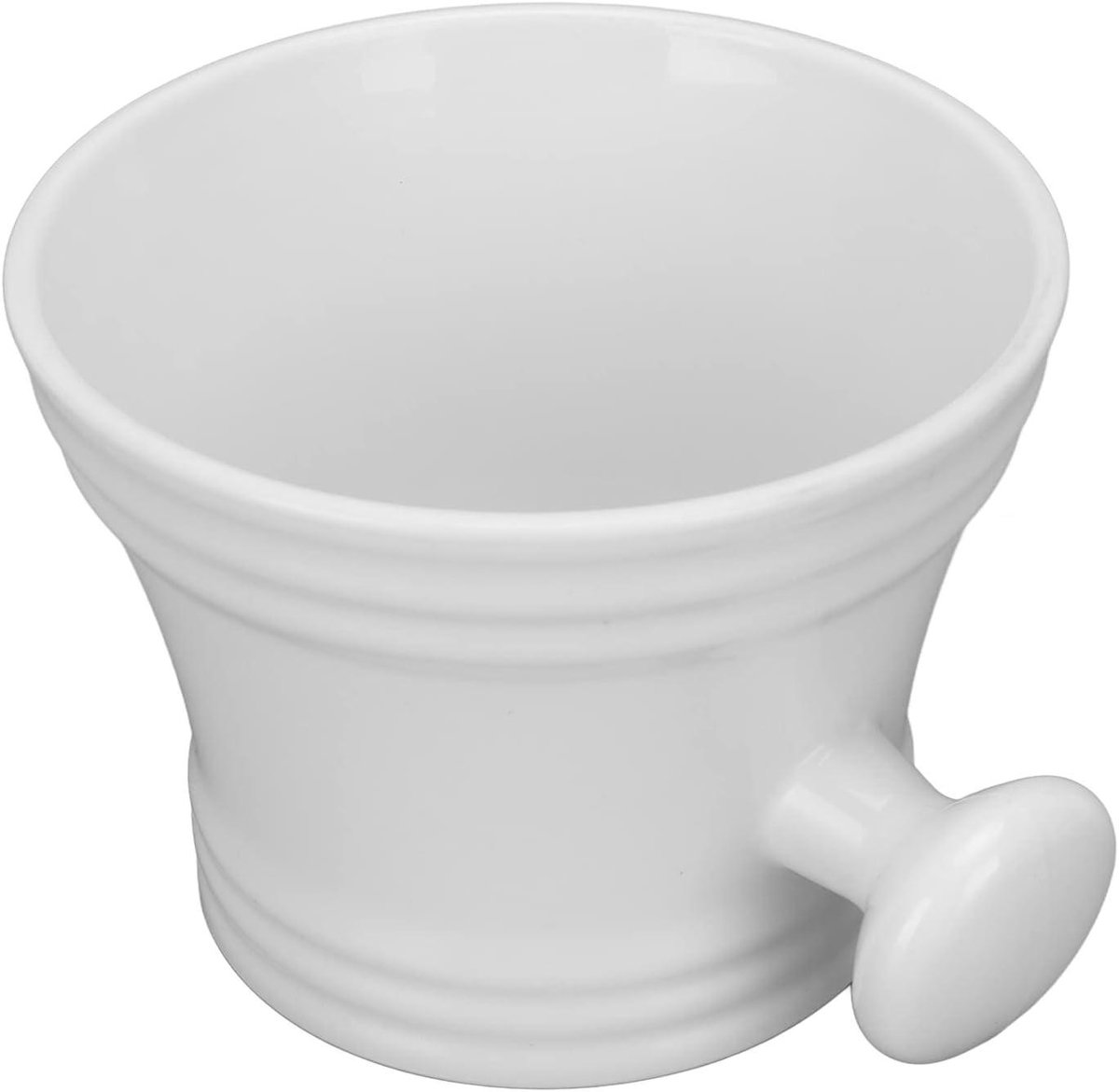 Scheerzeep Kom - Scheerbeker Houder - Dagelijkse Verzorging - Grote Handgreep - 12 x 12 x 10 cm - Melkwit