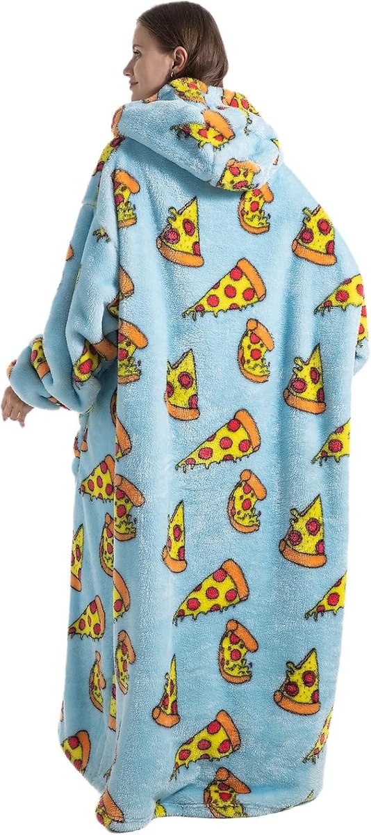 Zachte Hoodie Deken met Mouwen, Warme Flanellen Slaapdeken voor Thuis, Ideaal voor Bank en Bed, Perfect voor Knuffelen en Ontspanning