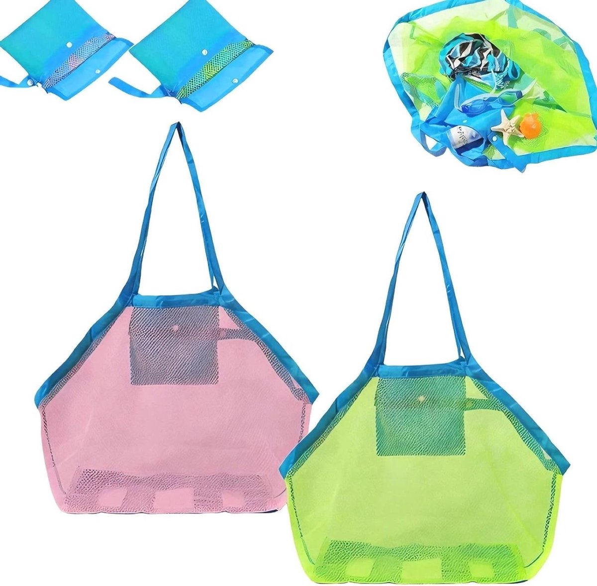 Nettas Strandspeelgoed - Opvouwbare Tas - Strand en Zwembad - Zand en Water Laten Lopen - 2 Stuks