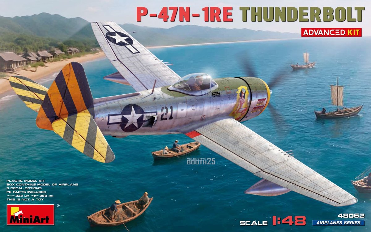 MiniArt Modelbouwpakket Vliegtuigen - 48062 Republic P-47N-1RE Thunderbolt WWII - Advanced Kit - Amerikaans Propellervliegtuig Plastic - 1:48 - Modelbouw