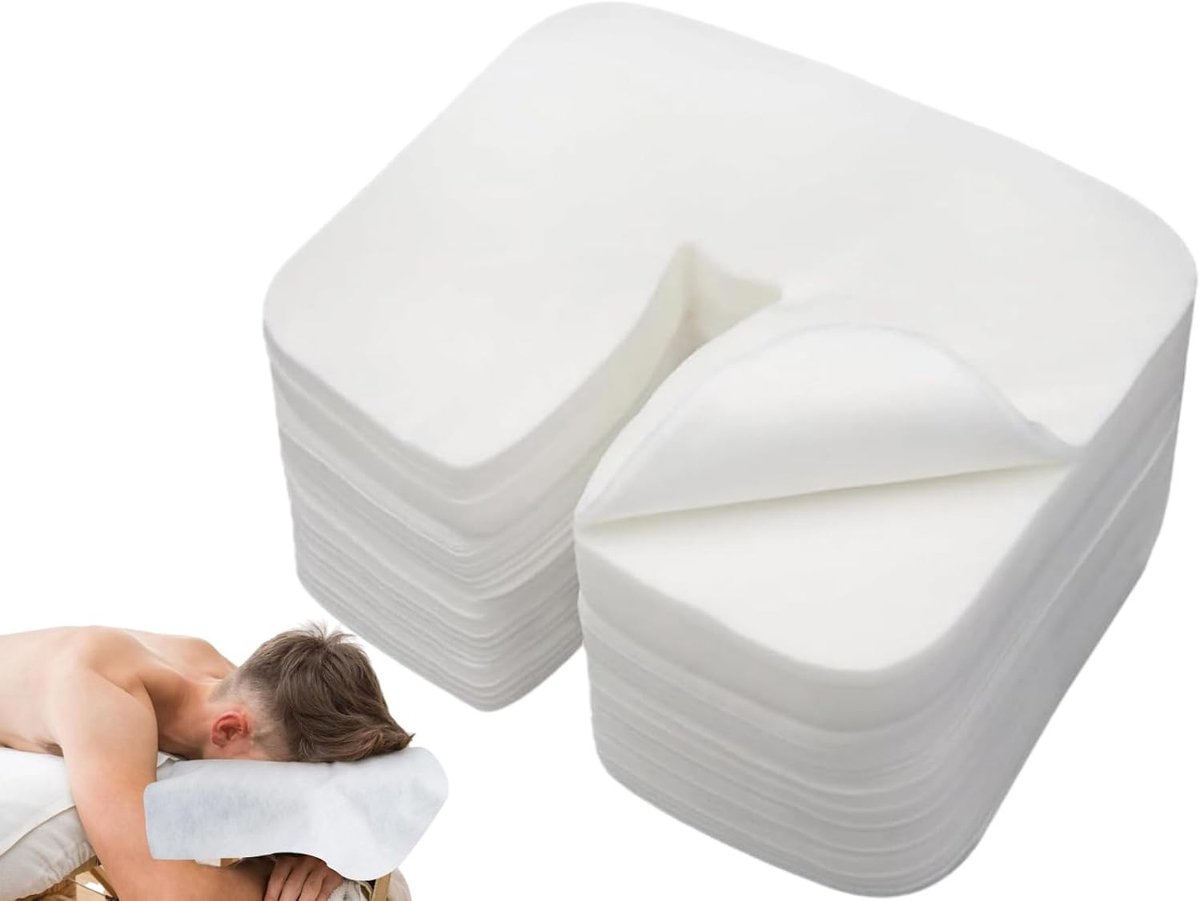 Wegwerp neussleufdoeken voor massagestoelen, 200 stuks, hygiënische bescherming, comfortabel en praktisch in gebruik, ideaal voor massagepraktijken en wellness centra