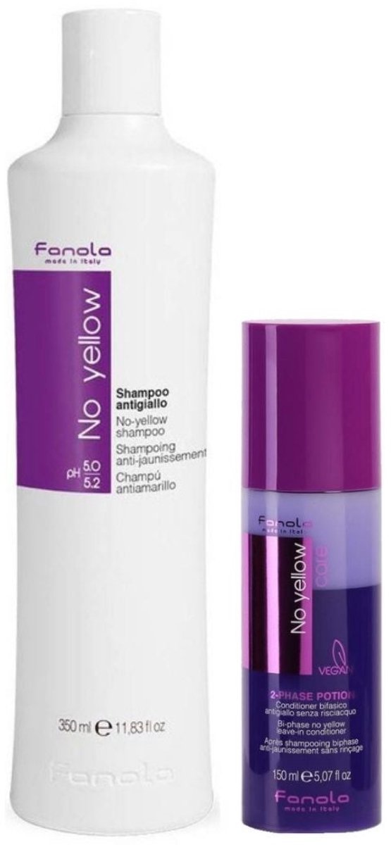 Fanola - No Yellow Shampoo & Bi-Phase Set - 350ml+150ml