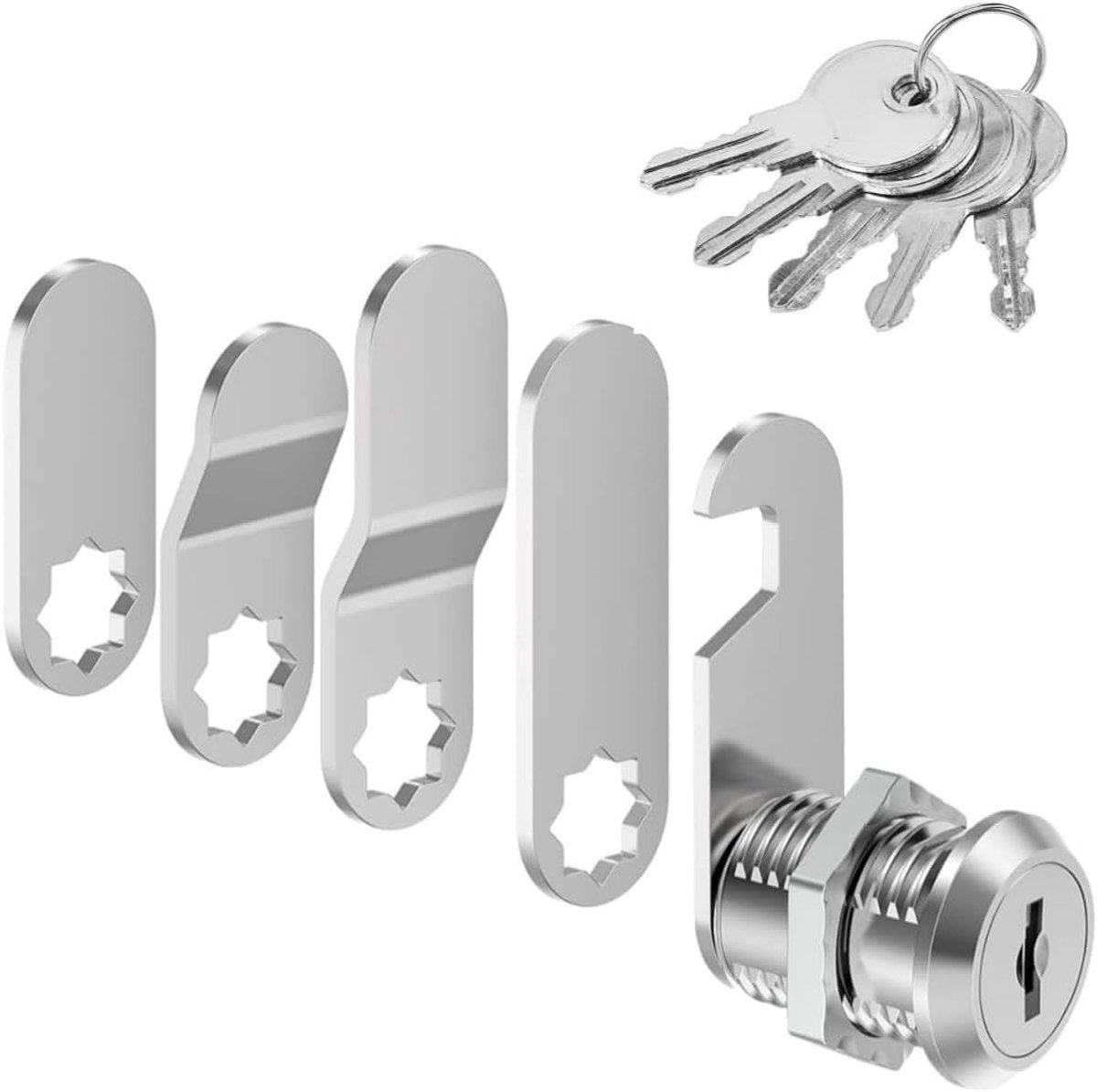 Veiligheidsbrievenbus slot met 5 sleutels en verschillende slotplaten, ideaal voor postboxen en kasten, 16mm/20mm, spinlock en leverslot