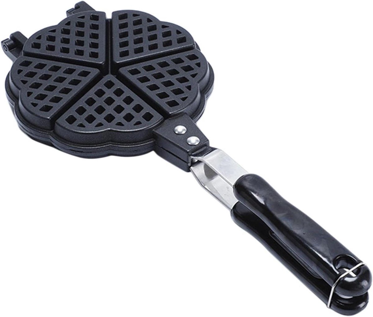 Mini Wafelijzer Pan - Snack Maker - Ontbijt Maken - Antiaanbaklaag - 37 x 16 cm - Zwart