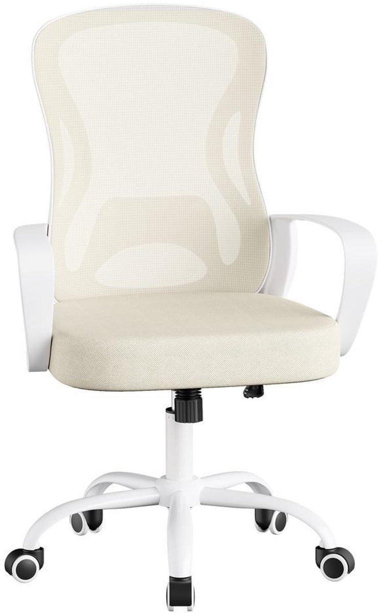 Stoel met mesh-bekleding - Ergonomische bureaustoel - Bureaustoel met schommelfunctie - Beige