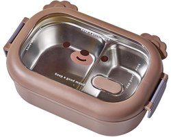 Roestvrijstalen Lunchbox - Voedselkom - Maaltijden Meenemen - Berenvorm accent - 1 Liter - Niet gespecificeerd