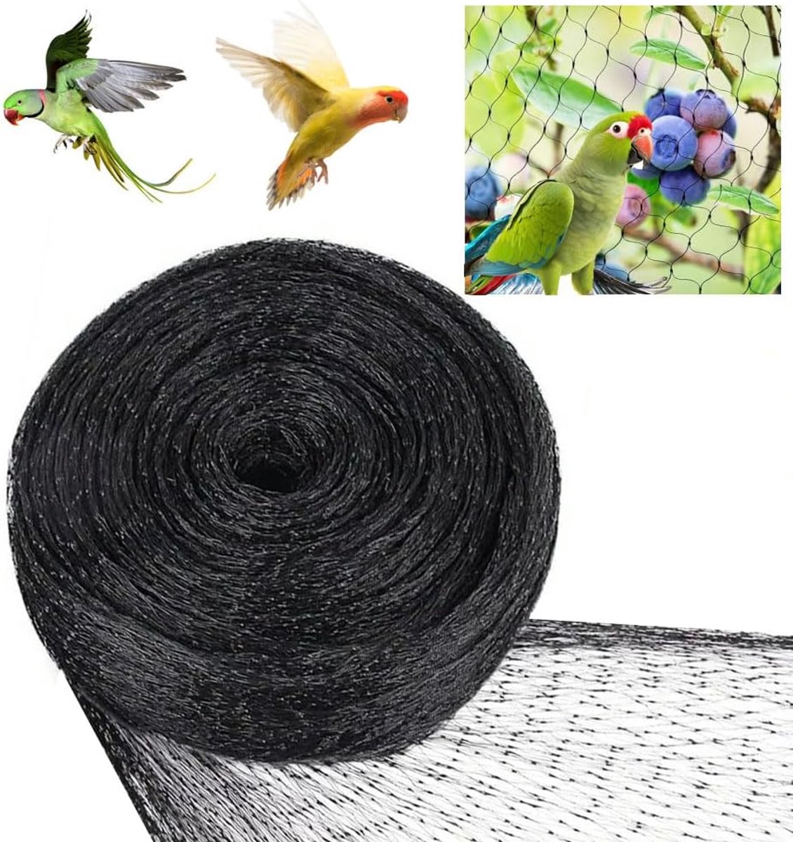 Vogelnet 6 x 10 m - Duurzaam polyethyleen - Effectieve bescherming tegen vogels - Perfect voor planten en vijvers - SnelShoppen