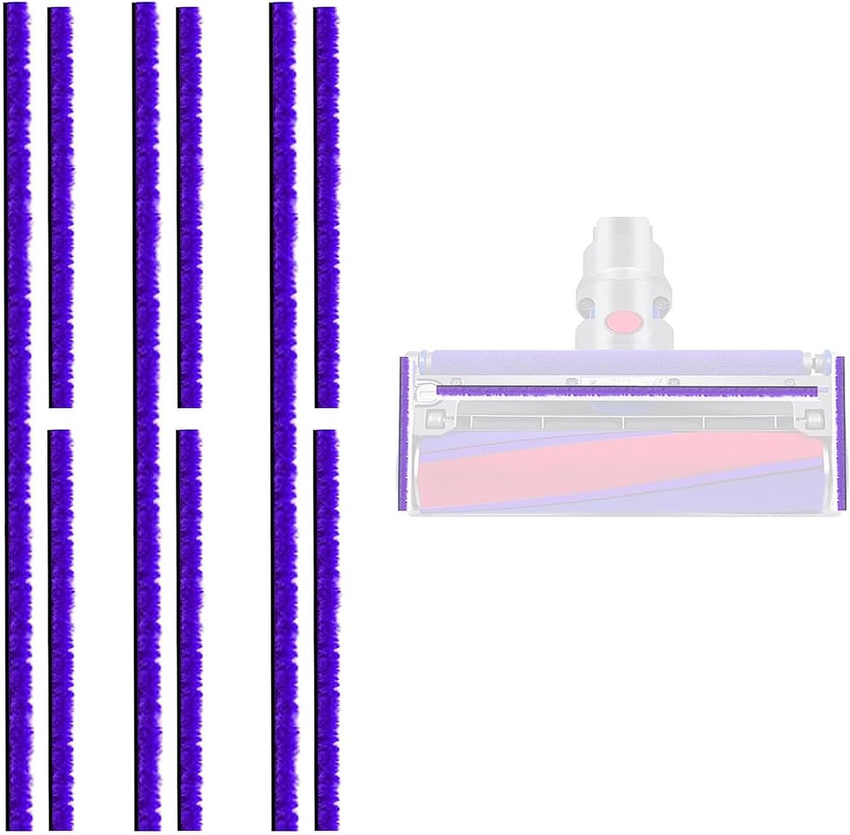 9 stuks zachte pluche strips accessoires voor Dyson V6 V7 V8 V10 V11 V12 stofzuigers, zachte rolkop vervangstukken