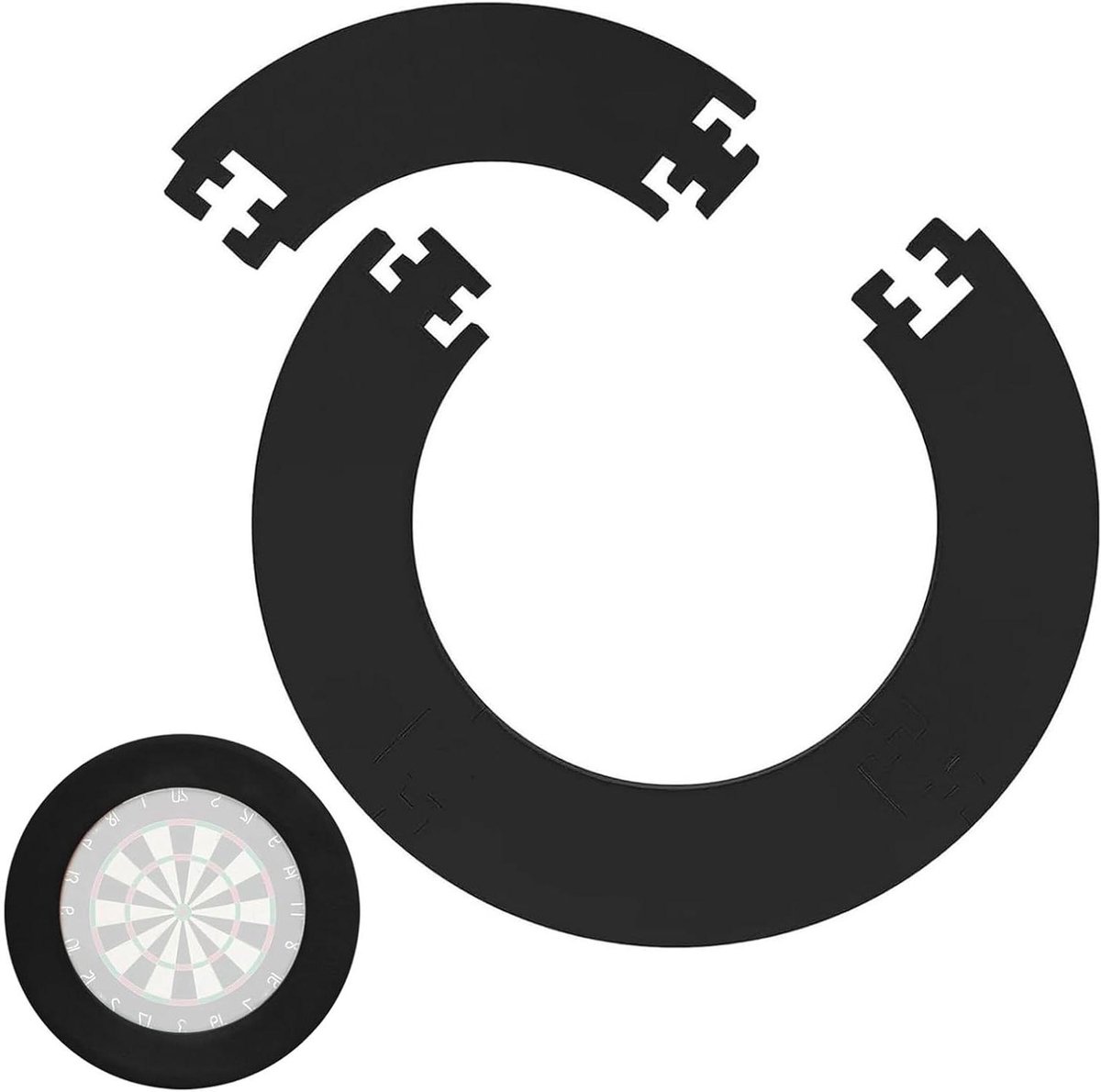 Dartbord Surround Ring - Wandbeschermer Dartbord - Muren Beschermen - Splitbare Installatie - 18 Inch Dartbord - Zwart