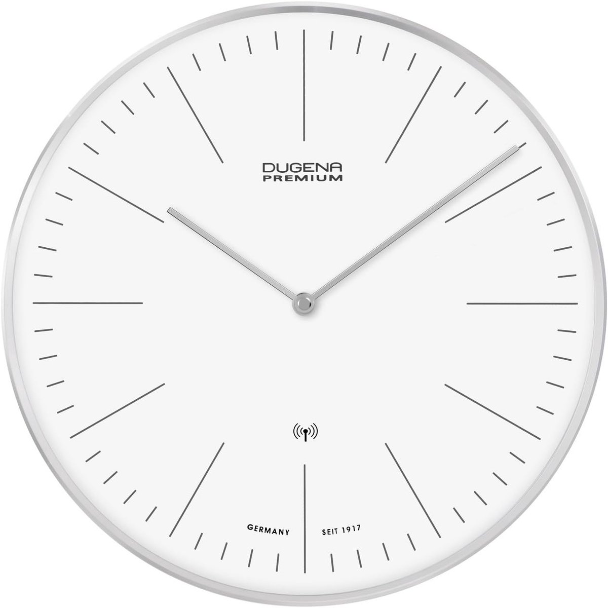 SnelShoppen - Wandklok Ø 32 cm, Radiogestuurd, Metalen Behuizing, Wit, Modern Design voor Thuis, Keuken, Kantoor, Stijlvolle Decoratie