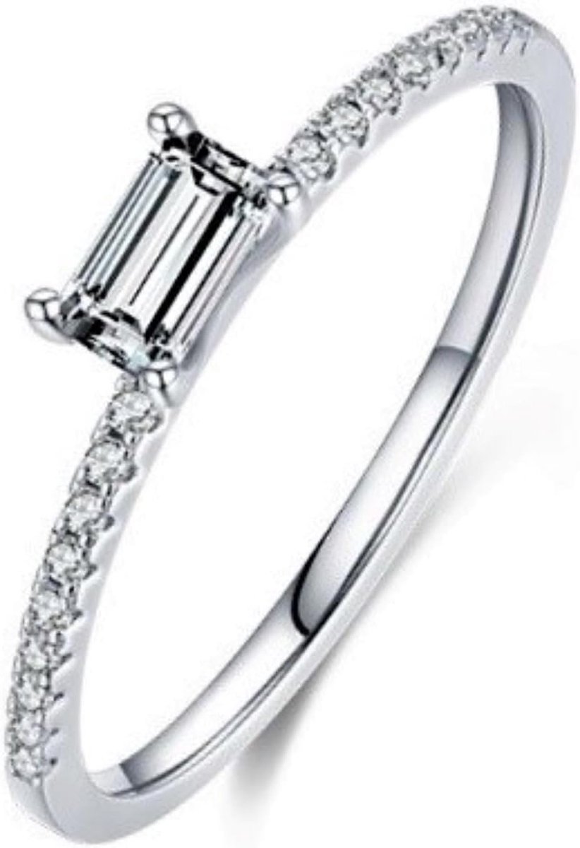 Ringen trouwring verlovingsring in sterling zilver 925 met smaragd