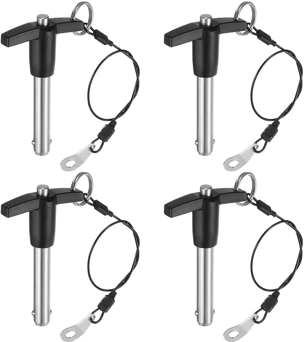 4 stuks T-greep vergrendelingspen, 9,5 mm x 40 mm, gebruikslengte