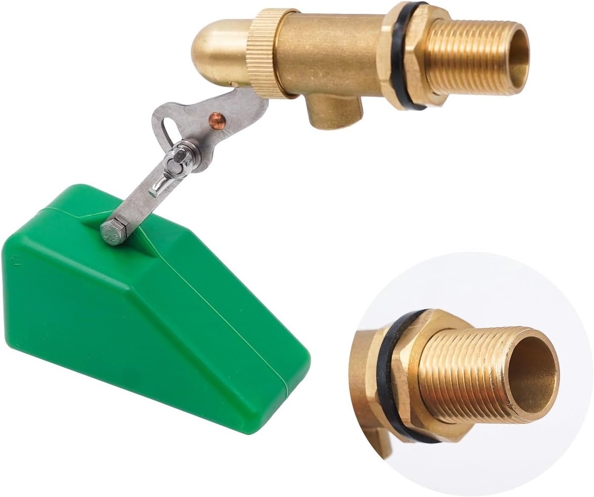 1/2 inch vlotterventiel, watertank kogelklep, kogelkraan messing automatische drijvende klep, gebruikt in watertrog, aquaria, fonteinen, vijvers, dierendrinkers