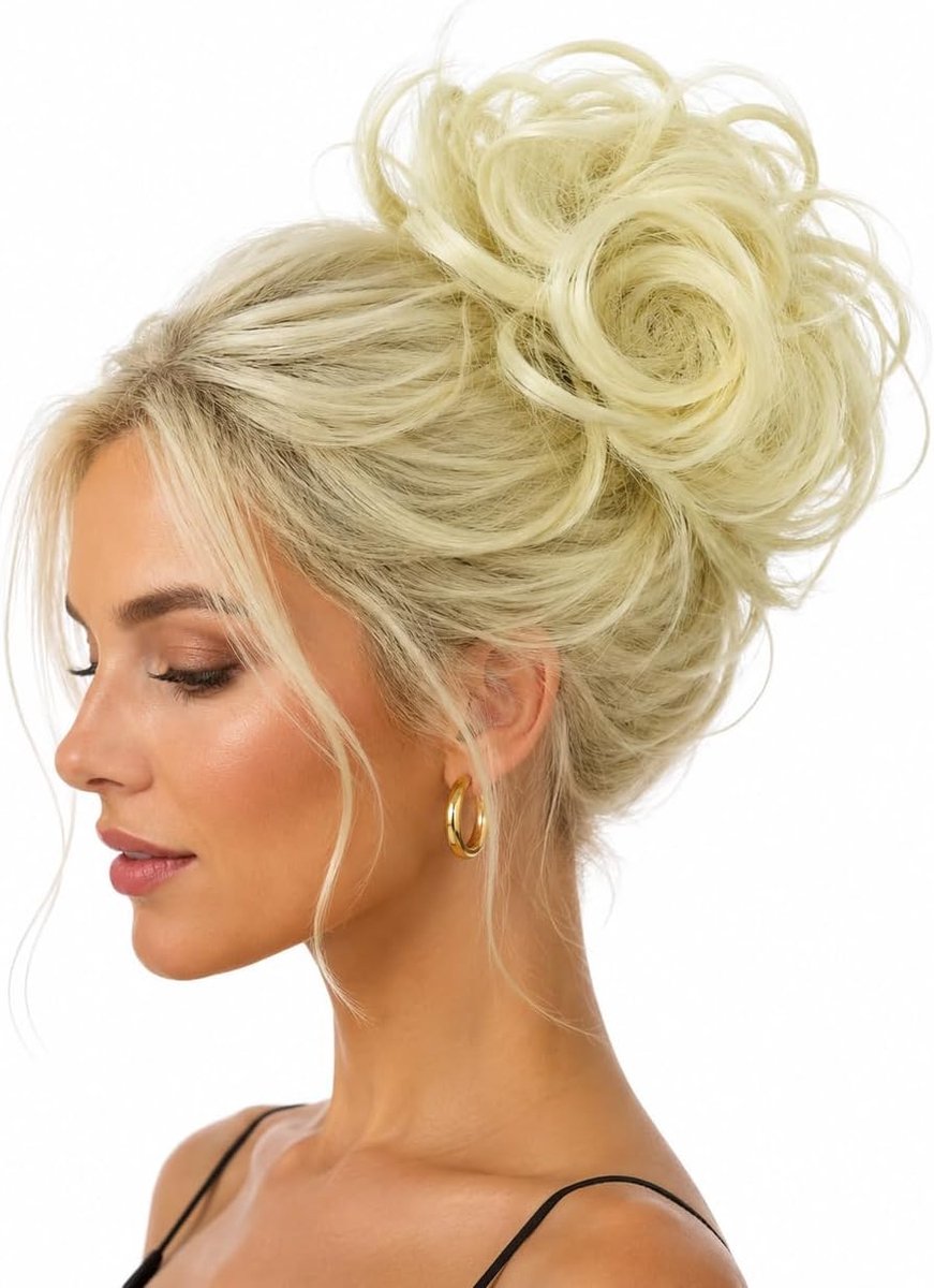 Haarstukje haarelastiek updos bruidskapsels rubberen ring rommelig dutt G16C