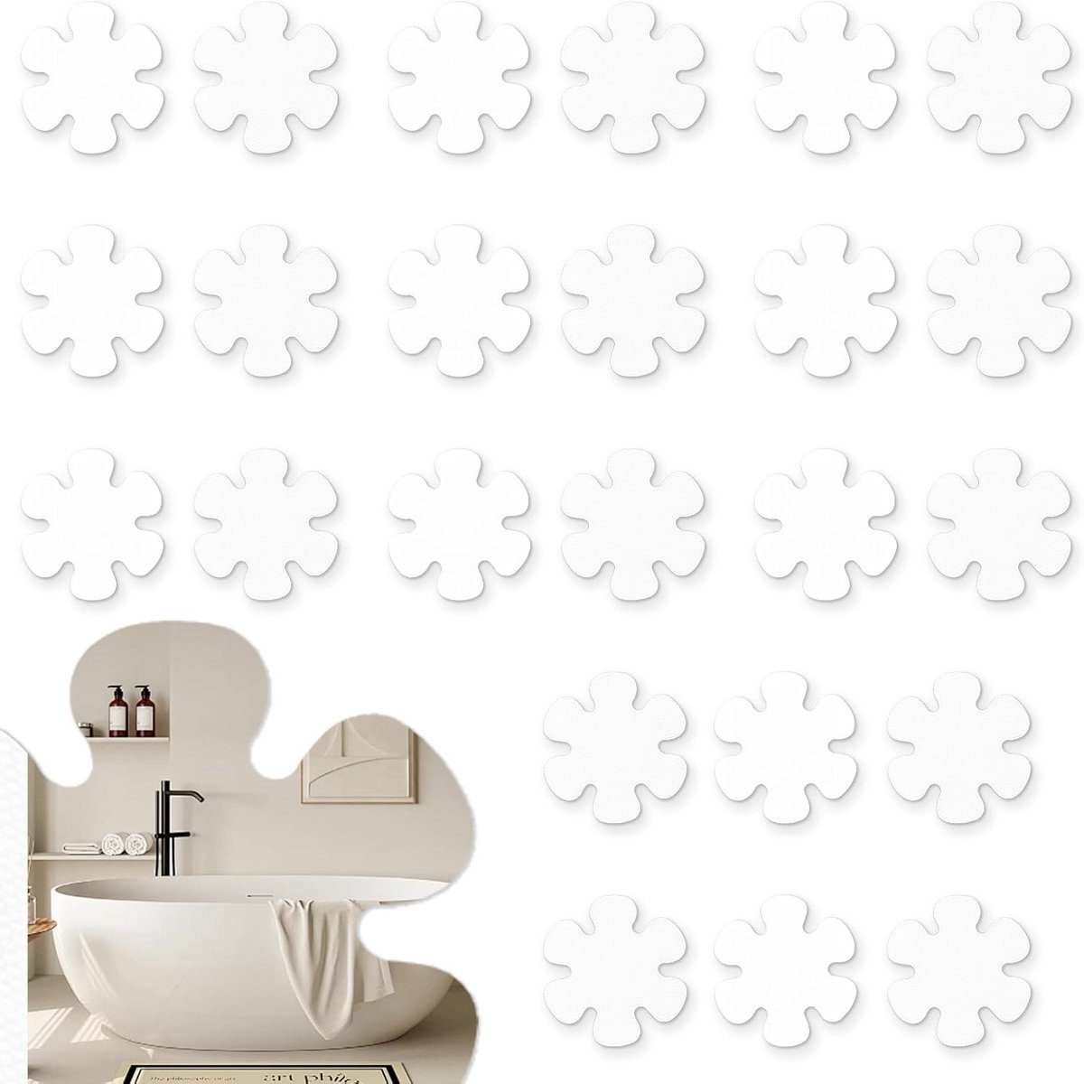 stickers voor bad en douche, 24 stuks veiligheidsstrips met premium schraper, antislip douchemat, antislip stickers voor een veilige badervaring, transparant