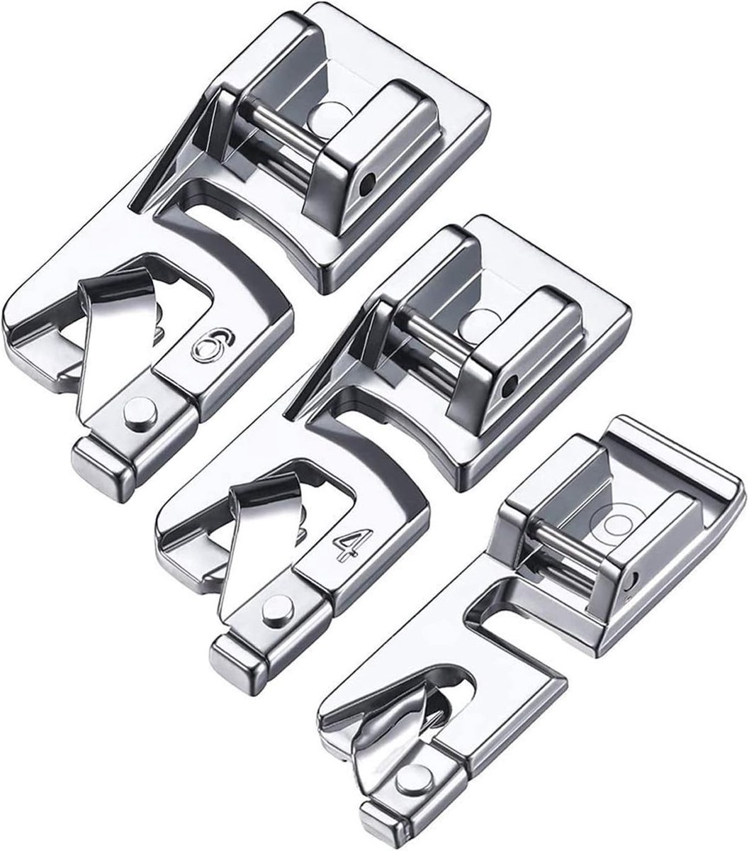 Set van 3 Rolzoomvoeten voor Naaimachine - Perfect voor 3 mm, 4 mm en 6 mm Zoomwerk