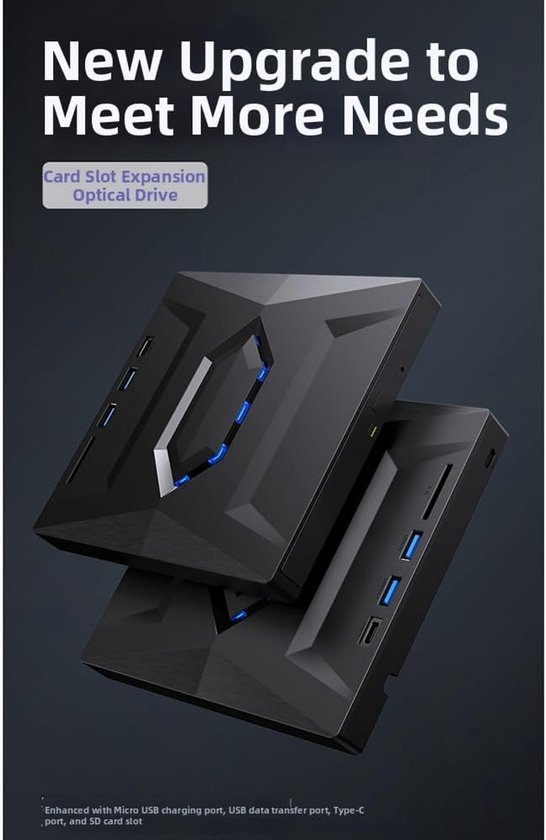 Externe schijf - Optische drive - Data opslag - 7-in-1 hub - 155 mm - Zwart — afbeelding 5
