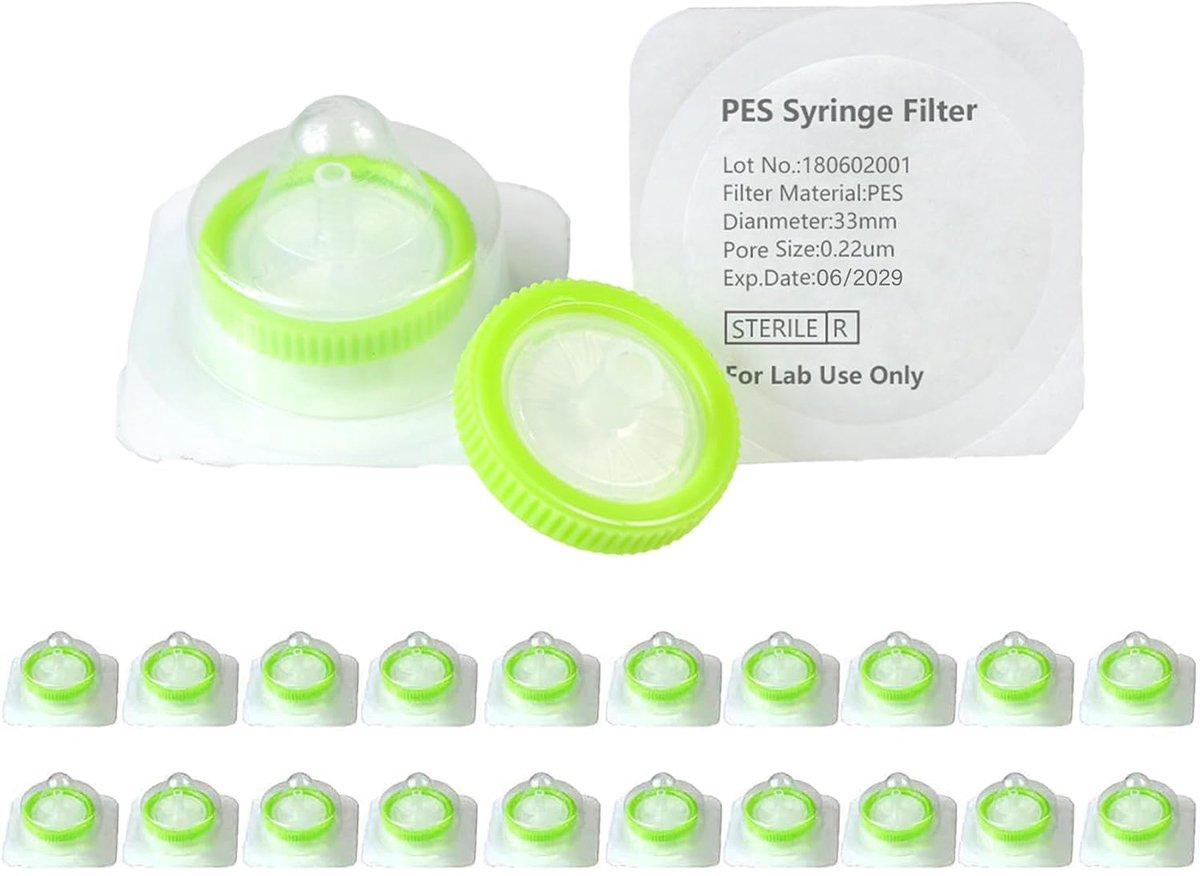 Filters steriele PES-membranen met een diameter van 33 mm en