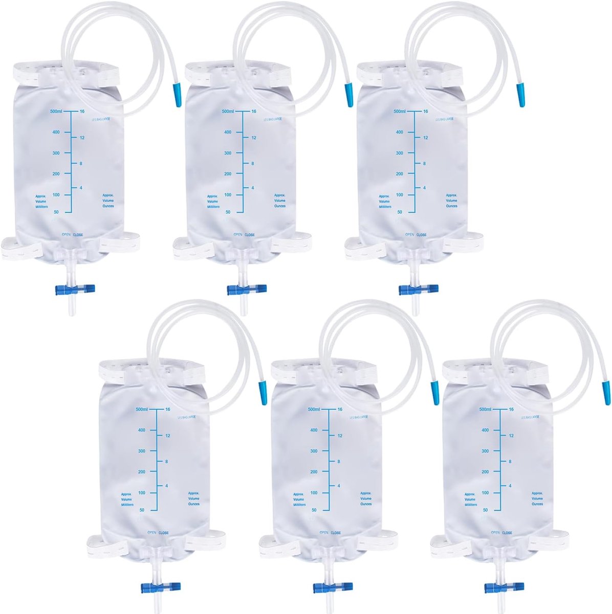 6 stuks 500 ml urinezak beenzak: beenzak urine drainagezak, urine
