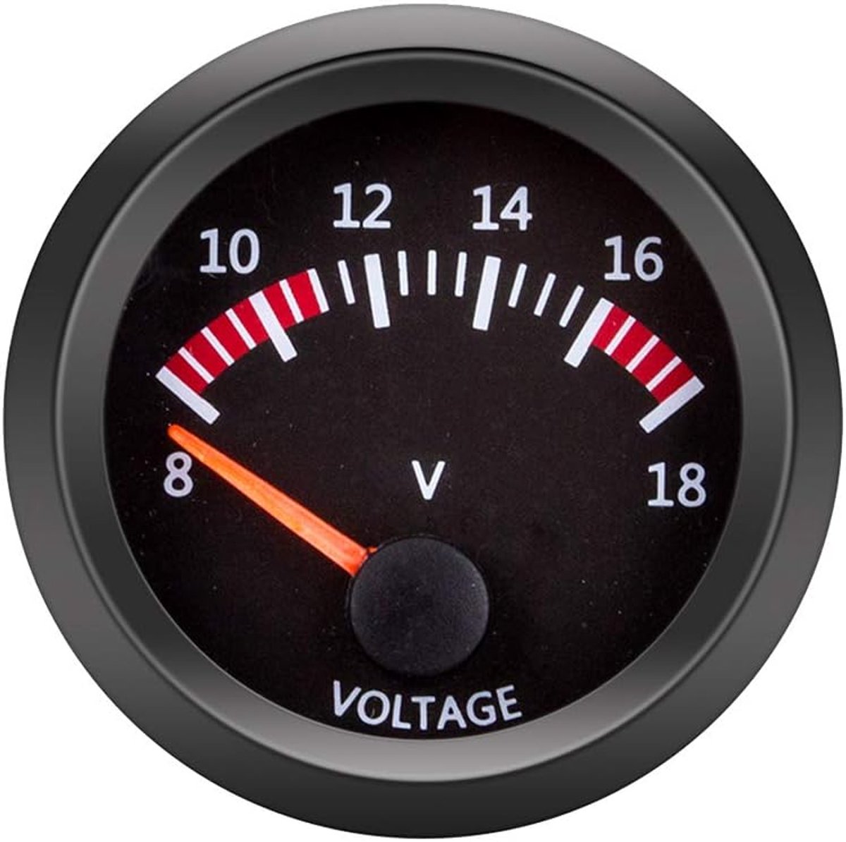2" inch 52mm Spanningsmeter Auto Motor Wijzer Indicator Rood Licht Voltmeter Elektrische Batterij Meter Gauge Rook Tint Len Universeel