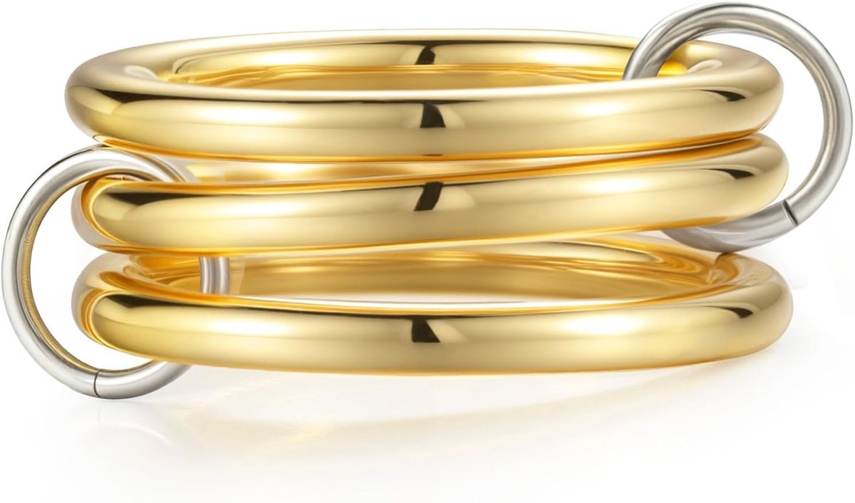 14K Gold Plated Stackable Rings Women, Gold Rings Stack, Size 6 Non