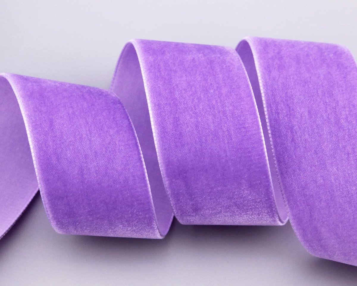 3 m x 36 mm Samtband Lavendel (609 violet) Dekoband Velours eenzijdig
