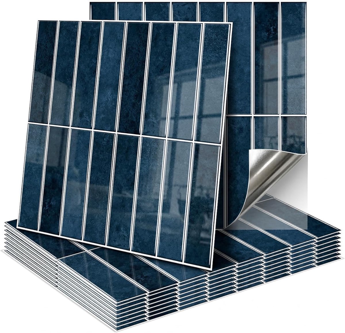 Tegelstickers, 10 stuks, zelfklevend, 30 x 30 cm, plaktegels