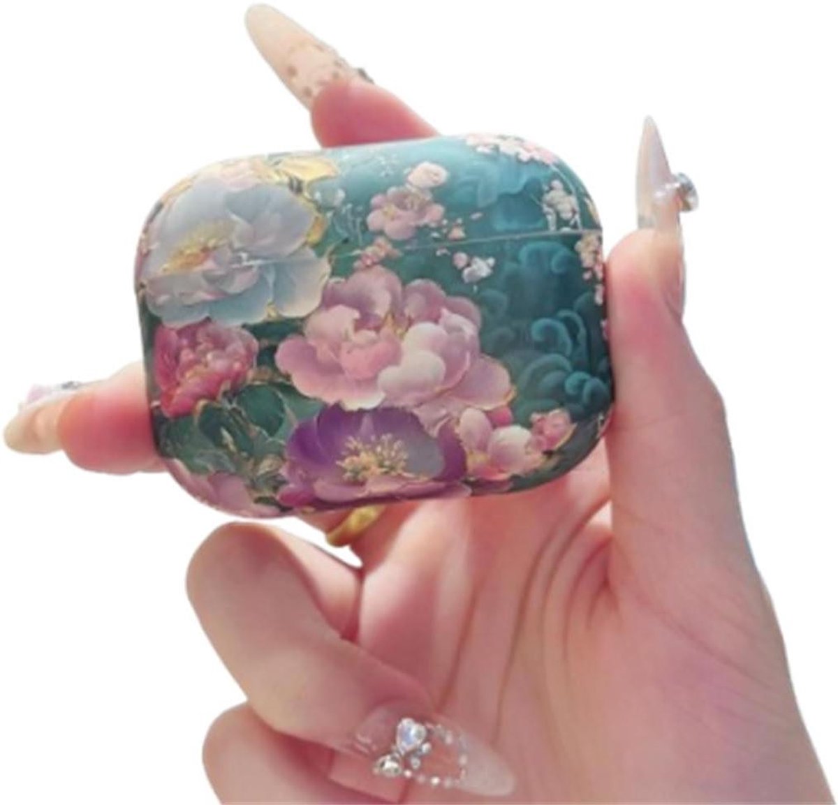 Oordopjes Hoesje - Airpods Pro Case - Bescherming Oordopjes - Bloemenpatroon Design - 7.11 x 6.1 x 2.16 cm - A