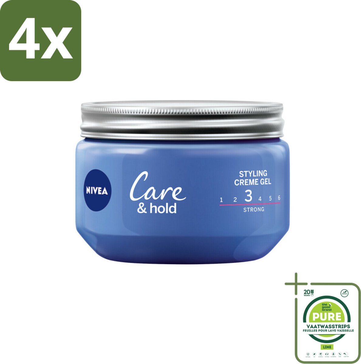 NIVEA - Stylingscrèmegel - Verzorging & Stevigheid - Reinigt Onmiddellijk De Poriën - 150 ml - Voordeelverpakking - 4 stuks - Haarstyling - Stylingcrème
