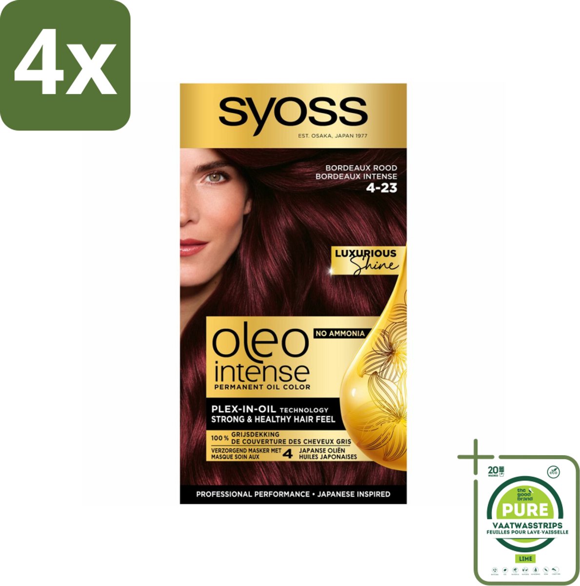 Syoss Oleo Intense - Haarverf - 4-23 - Bordeaux Rood - 115ml x 4