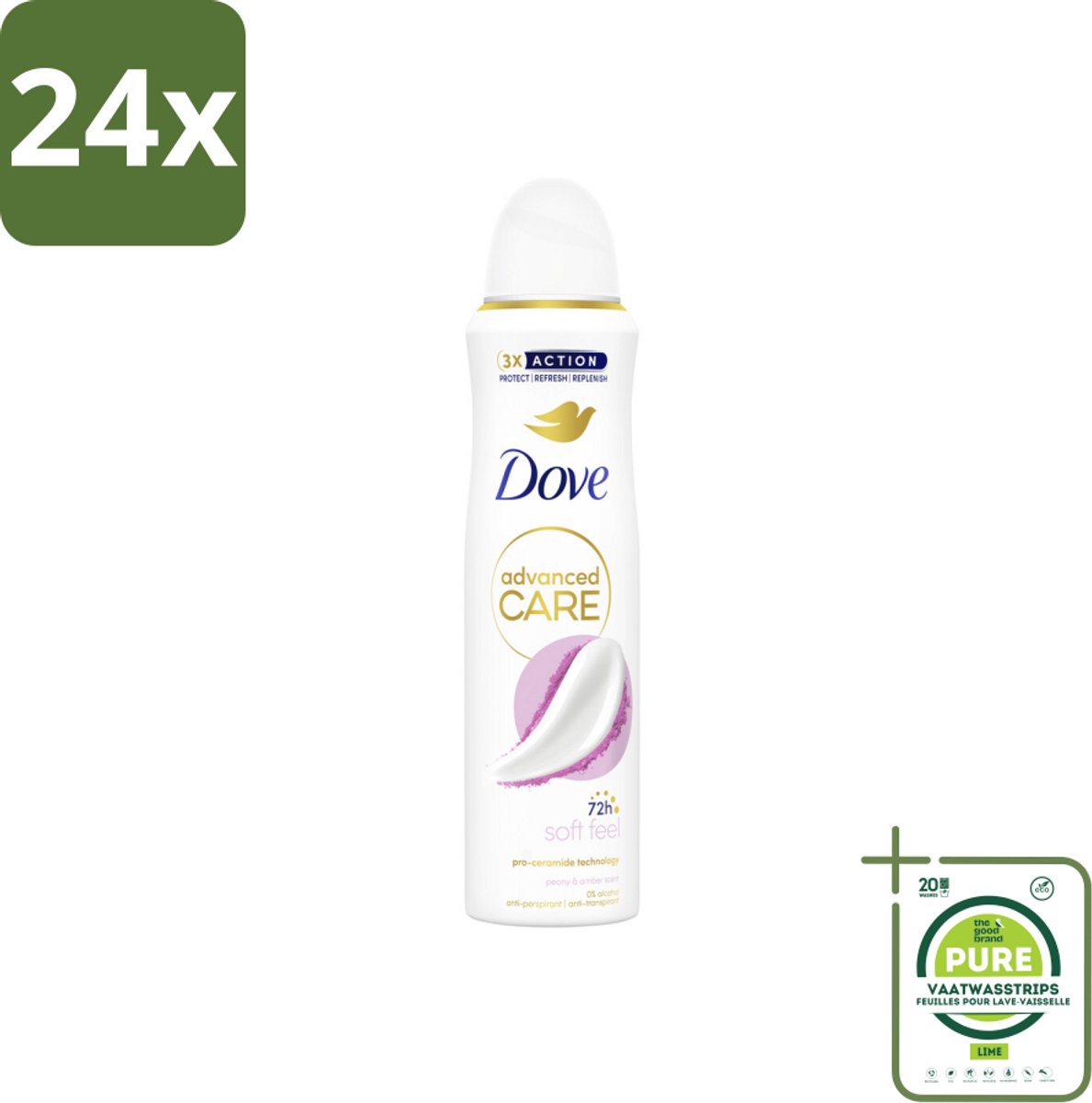 Dove Deodorant Spray - Soft Feel - 150 ml - Voordeelverpakking - 24 stuks - Dove deodorant - Antitranspirant