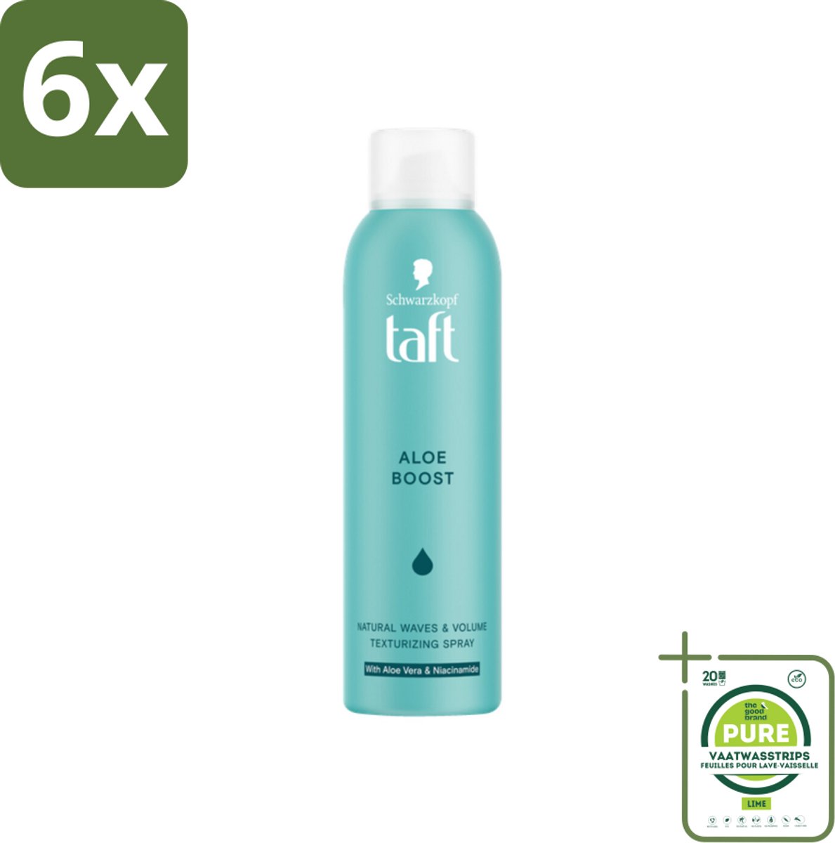 Taft - Texturizing Spray - Aloe Boost - Lichtgewicht volume - 150 ml - Voordeelverpakking - 6 stuks - Haarspray - Volume spray