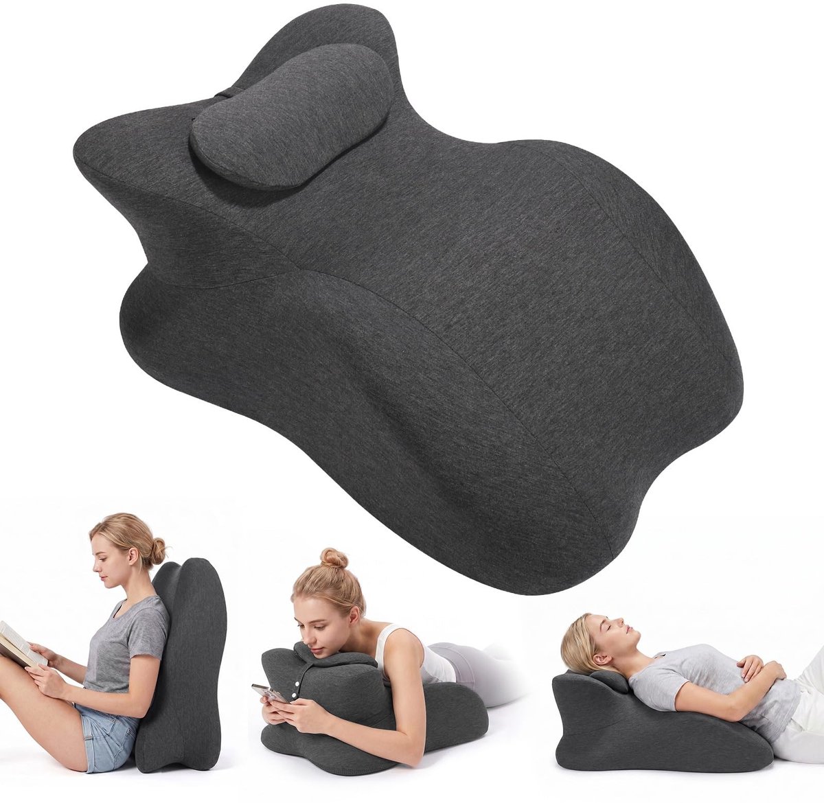 Omgoods - Multifunctioneel Wedge Kussen - Hoofdkussen voor Slapen en Lezen