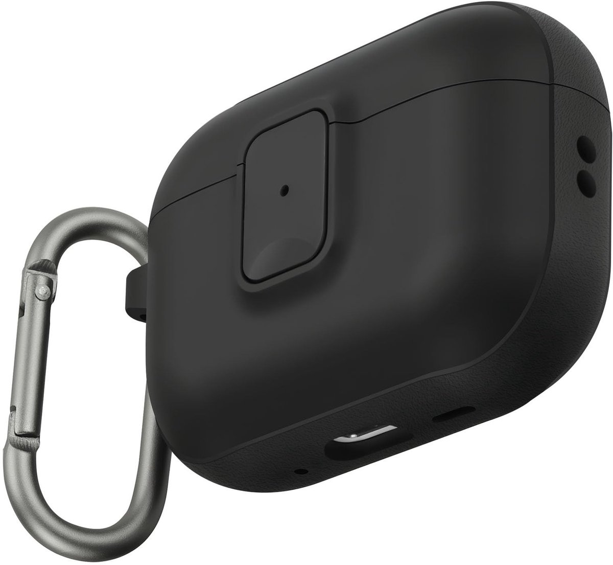 Omgoods - Beschermhoes voor AirPods Pro 3 - Zwart met Karabijnhaak