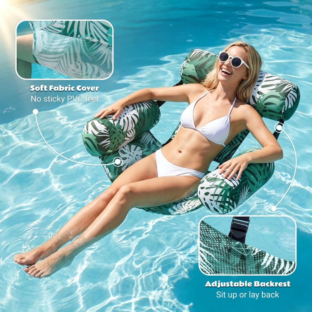 Omgoods - 2 Delige Opblaasbare Water Hammock - Verstelbare Waterbed voor Zwembad