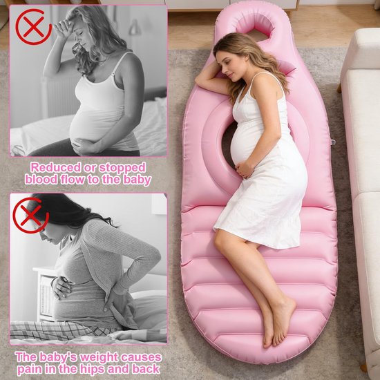 Omgoods - Luchtbed voor Zwangere Vrouwen - Ergonomisch Ontwerp met Hulppunt voor Buikslapers — afbeelding 4