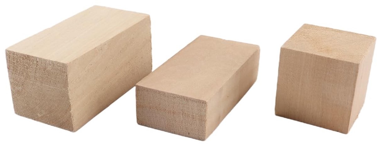 Omgoods - Basswood Houtsnijstenen Set van 12 Stuks voor Beginners en Volwassenen