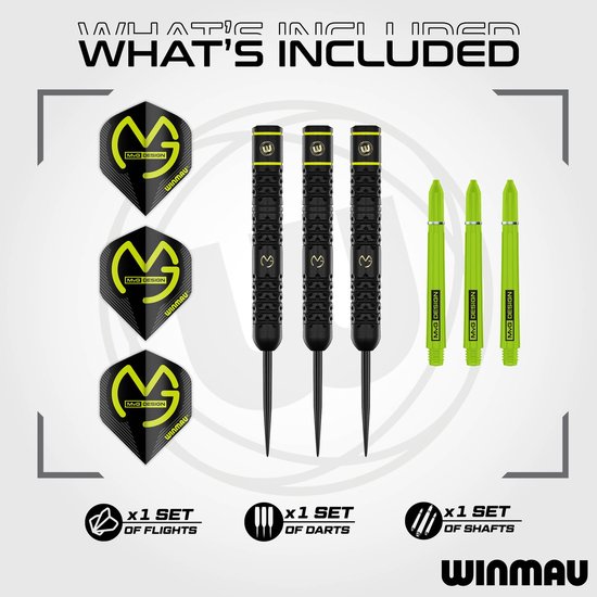 Winmau Dartpijlen MvGerwen Premium Brass 21g van Winmau — afbeelding 3