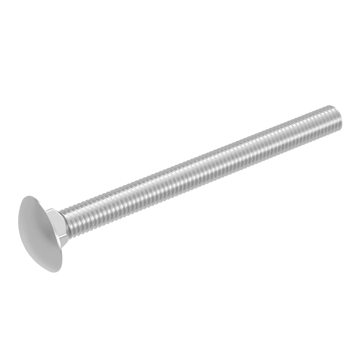 Slotschroef M5 x 60 mm, roestvrij staal V2A VA A2, DIN 603 / ISO 8677, platte ronde kop met vierkante aanzet, volledige schroefdraad, 20 stuks