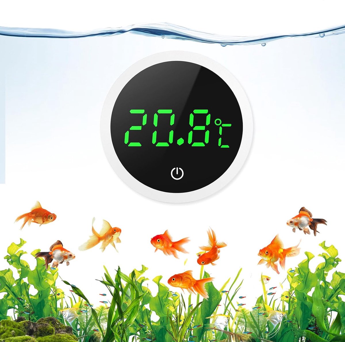 Aquarium thermometer, led-display, digitale temperatuurmeter voor aquarium (℃), kleef-on mini-marine-temperatuursensor, voor zoet water, zeewater, reptielen