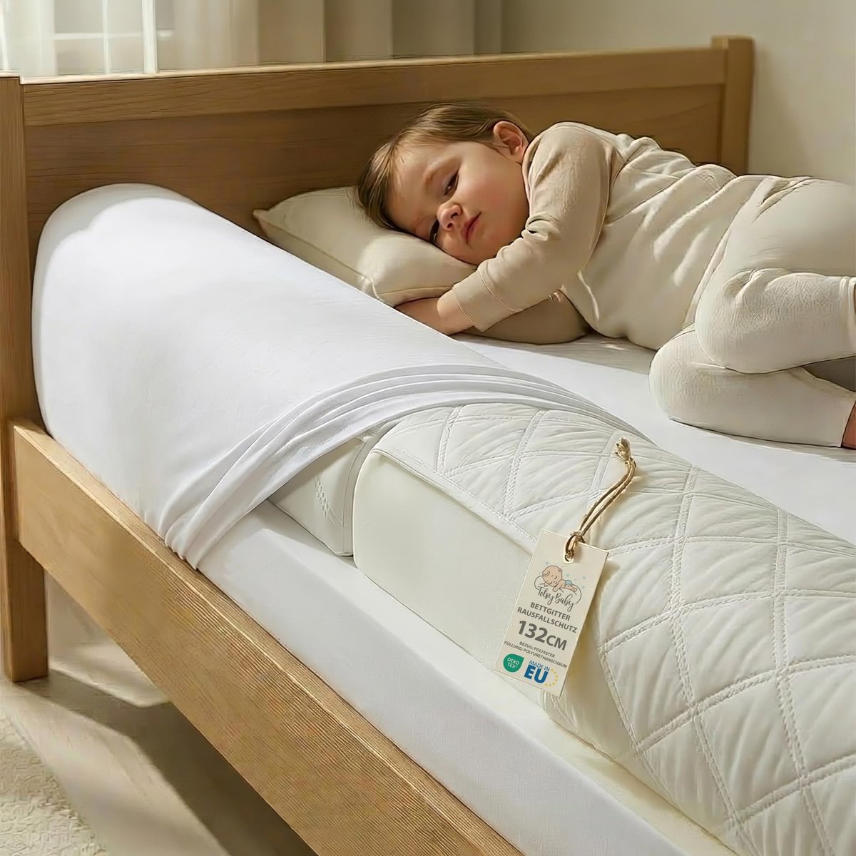 Omgoods - Vouwbare Bedrail voor Kinderen - 132 cm Valbescherming voor Veilig Slapen