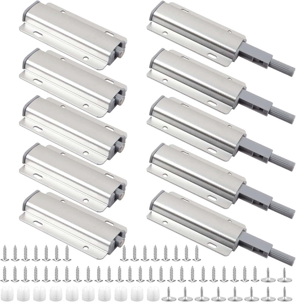 deuropener Push to Open deuropener, magneetsluiter, drukdeuropener, push to open kastdeur, 10 stuks aluminiumlegering, drukopener voor meubels kastdeuren